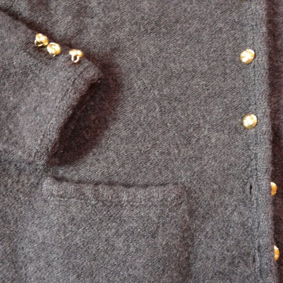 Karen Scott Pure Wool  Grey Cardigan - S - Picture 2 of 7